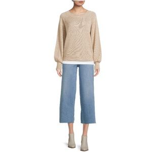 Time And Tru High Rise Stretch Wide Leg Crop Jeans Light Wash Sizes 8, 18, 20